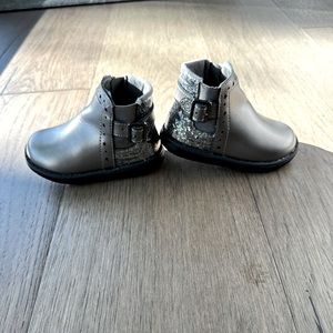 Stride Ride Silver Boots Sparkles